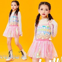 핑크별빛 주니어 여아 키즈 댄스복 유아 방송댄스 힙합 무대의상 라인댄스