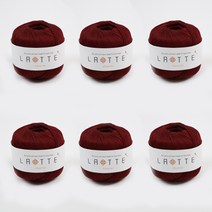 [앵콜스] (10+1) 라떼 LATTE 여름 코바늘 모자 가방 뜨개실, (6볼묶음) 40 레드브라운