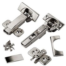 Blum 클립 탑 BLUMOTION 부드럽게 닫히는 경첩 110도 자체 닫힘 프레임리스 장착 플레이트 및 힌지 커버 플레이트 포함 (풀 오버레이 프리미엄 - 8팩)11384