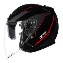 OCTO 옥토 V2 BLACK/WHITE 오픈페이스 헬멧 배달헬멧 라이더 가성비 이너바이저탑재 딜리버리 오후 4시 전 당일배송, S