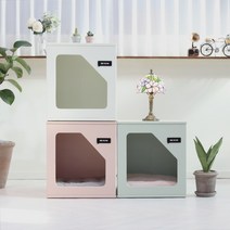 파스텔 애견하우스 강아지집 고양이 숨숨집, 2.핑크 브리즈, B.와이드 하우스(대형)