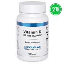 2개 Douglas Laboratories 비타민 D D3 125mcg 100정