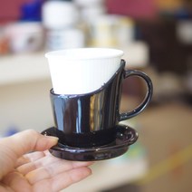 도자기 종이컵 홀더 컵홀더제작 펄블랙 에디션2 핸드페인팅 핸드메이드, 매트블랙