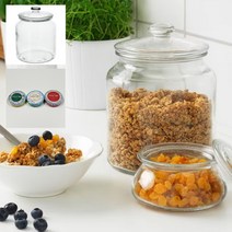 이케아 IKEA 바르다겐 VARDAGEN 유리밀폐보관용기 1.9L+DASHY행주, 3개, 1.9L+DASHY행주3개