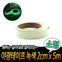 야광테이프 녹색 소형 2cm x 5m 축광시트 발광테이프 빛반사테이프 안전테이프 밤에물건찾기