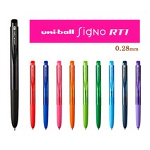 유니 시그노 노크식 볼펜 시그노 노크식 한정판 볼펜 시그노 노크식 리필심 0.28 0.38 mm, 0.28-블랙(24)