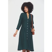BohoClandestino 보호클랜데스티노 BUTTON UP MIDI FALL - 셔츠 드레스 그린 원피스 [독일]