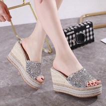 라오농 MELNA 10CM 여름 웨지힐 샌들 여성 통굽 큐빅 슬리퍼ISLs5