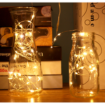 led 와이어전구 무드등 조명 황색 레인보우 1m 10개, 황색1m(10개)