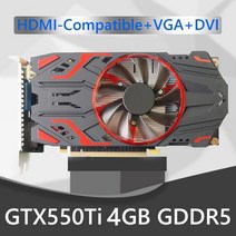 GTX550Ti 그래픽 카드 4GB 128bit GDDR5 NVIDIA 컴퓨터 게임용 비디오 카드 PCI-Express 2.0 HDMI 냉각 팬 포함, 협력사
