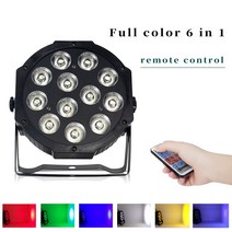 디제잉기계 디제잉장비 홈레코딩 12x12W RGBWA UV 6 인 1 LED 파 라이트 DMX512 제어 비행기 스포트라이트 홈 파티 생일 웨딩 DJ 디스코 무대 조명, CHINA_remote control 6in1 | 미국