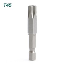육각 핸들 S2 강 Torx 스크루드라이버 비트 50mm 길이 1/4 인치 T6 T7 T8 T9 T10 T15 T20 T25 T30 T40 T45 1 개, [13] T45  50mm