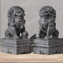 석상 해태 해치 사자 상 장식 액막이 풍수지리, A한 쌍 높이 20 길이 11 너비 9 cm