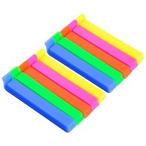 Wbbooming 10 개몫 식품 스낵 보관 씰 씰링 가방 클립 실러 클램프 식품 가방 클립 주방 도구 식품 닫기 클립, 무작위의