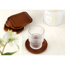 우드 컵받침 티코스터 (브라운) 4type 커피받침 홈카페 집들이 모던 감성 깔끔모던, 옥타곤