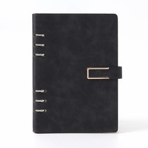 프리 사각마그네틱포인트 프리미엄가죽 데일리 다이어리형 노트 A5 (브라운), 블랙