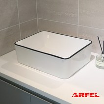 ARFEL 아르펠 도기 사각 블랙테두리 탑볼세면기 H-263B, 블랙263B-c33, 멍폽업+직관트랩