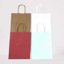 종이가방 종이쇼핑백 무지 크라프트 선물 도시락종이백 마트 선물쇼핑백 1매, 하늘색