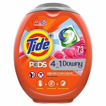 타이드 Tide PODS 포즈 세탁 캡슐 세제 다우니 에이프럴프레쉬향 (73개입), 1개, 73개