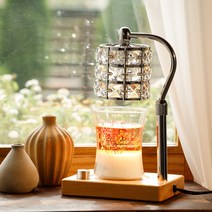 엔틱 우드 캔들워머 + 퓨어&아로마 디자인 천연소이캔들 세트, 블랙체리(300g), 루시드우드 워머(실버)