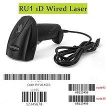 바코드 스캐너 무선 및 유선 1D 2D 블루투스 핸드 헬드 바코드 리더 USB 스캐너 2d QR 코드 리더 PDF417 데스크탑 스캐너, CHINA_RU1 1D Wired Laser