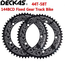 픽시휠셋 카본 프레임 휠 Deckas 144BCD 고정 기어 fixie 라운드 체인 링 트랙 자전거 44T-58T 치아 144 bc