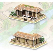 한국 전통집 초가집 우드락 종이 조립 퍼즐 재미있는