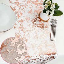 식탁 협탁 테이블 크리스마스 러너 로즈 골드 얇은 식탁 주자 웨딩 메탈릭 스파클 스팽글 반짝이 호일 정렬 876cEA3c2, 28x500cm, 03 Rose Gold