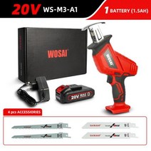 멀티전동 공구WOSAI-20V 무선 왕복 속도 조정 가능 전기 톱 목재 금속 절단 휴대용 사베르 전기 톱 qy-se, CHINA, 20V WS-M3-A1, EU