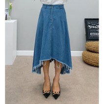 간절기 언발 데님스커트 컷팅청치마