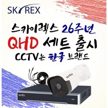 스카이렉스 QHD 초고화질 하이브리드 매장&가정용CCTV 케이블50M 풀세트 실내외겸용, 보급형 실내4개(전용 케이블 50M+아답터)