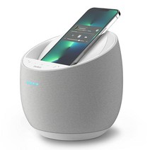 Belkin 사운드폼 엘리트 Hi-Fi 스마트 스피커&무선 충전기 블랙 Devialet의 사운드 기술 Alexa 음성제어, White