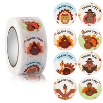 500pcs 행복한 추수 감사절 스티커 휴가 수확 파티 장식 선물 선물 라벨을위한 재미있는 감사 디자인 학교 용품, HA0148