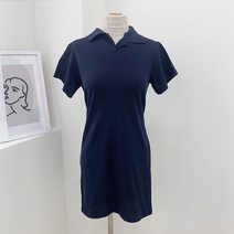 포디룩 (4color) 허리끈 카라넥 미니 피케원피스