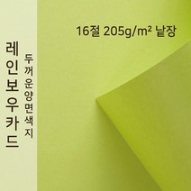 레인보우카드 종이문화 두꺼운양면카드지 16절 낱장 No.09 브라이트그린, 1장