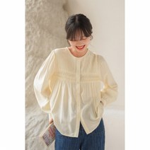 DAPANDA 파슬루 프렌치 오르간 주름 블라우스 여춘 2021년 디자인 쁘띠 루즈 앤티크 탑