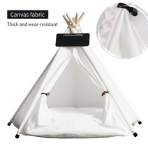 예쁜 애완동물 천막 세탁가능 캔버스 텐트 강아지 고양이, White (canvas)_5-corner tent