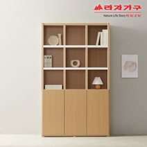 라자가구 위드 플러시 1200폭 5단 책장 도어형 jy246, 메이플화이트