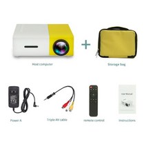 LEJIADA-YG300 Pro LED 미니 프로젝터 480x272 픽셀 1080P HDMI 지원 USB 오디오 휴대용 가정용 미디어 비디오 플레이어 빔프로젝트, 중국, EU 플러그, 옐로우 프로와 가방