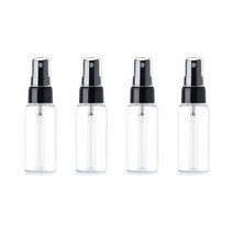 생활만 투명 분무기 스프레이 용기, 투명 블랙스프레이 60ml x 4개 + 라벨, 1세트