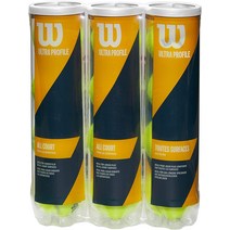 Wilson(윌슨) 테니스 공 경식 볼 올 코트용 프레셔 라이즈드 볼 1캔(4구)/3캔(12구), 3팩 (12구)