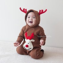 (당일출고)겨울 베이비 루돌프 슈트 3-18개월 신생아옷 돌전 둥이룩 크리스마스 성탄절 아기선물