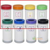 WL원형스틸휴지통스틸몸통+ABS뚜껑(뱅뱅이형) 분리수거 WL-2812 (WL-2812), 빨강 캔병류