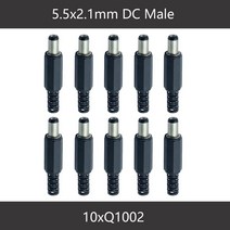 전기설비 케이블 커넥터 10pcs DC 연결 관 2.1*5.5mm 힘 잭 DC 힘 Conector 5.5x2.1 남성 & 여성, 06 10xM-5521