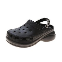 여성 키높이 통굽 큐빅 펀칭 슬리퍼 샌들 6cm