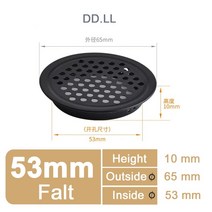 10 개/몫 스테인레스 스틸 공기 환기 그릴 커버 블랙 화이트 옷장 캐비닛 메쉬 구멍 플, [15] Flat Black 10PCS