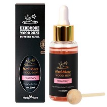 허브모아 우드미니 차량용 디퓨저 방향제 송풍구 클립형, 1개, 리필 로즈마리 50ml