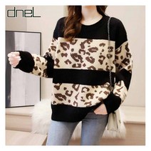 드넬 배색레오파드니트DWK23540A