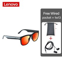 Lenovo laiku c8 블루투스 무선 안경 헤드셋 승마 및 운전 음영 선글라스 스포츠 음악 헤드폰 안티 블루 라이트, 블랙 가방 tw13
