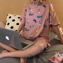 홈웨어 여름 실내복 반팔 성인 바지 이지웨어 티홈패션 파자마 는옷 편안한옷엄마 을 여성 세트 간편복 집에서입 티셔츠 잠옷 여자 셋트 귀여운 예쁜 저렴한 쇼핑몰 신혼여행 편한
